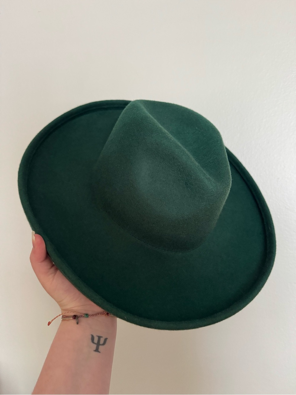 Dark Green Felt Rancher Hat